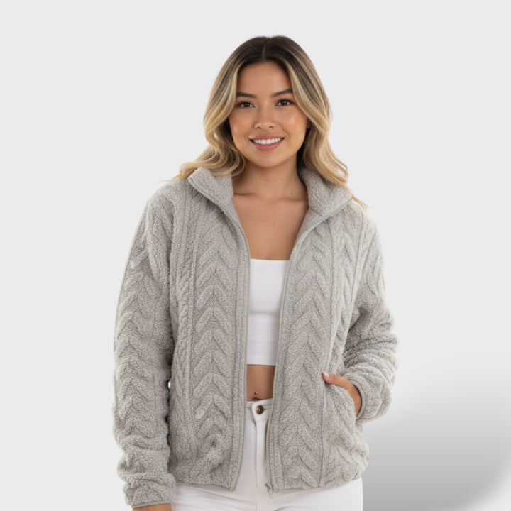 Chaqueta de Forro Polar con Cremallera y Cuello Alto
