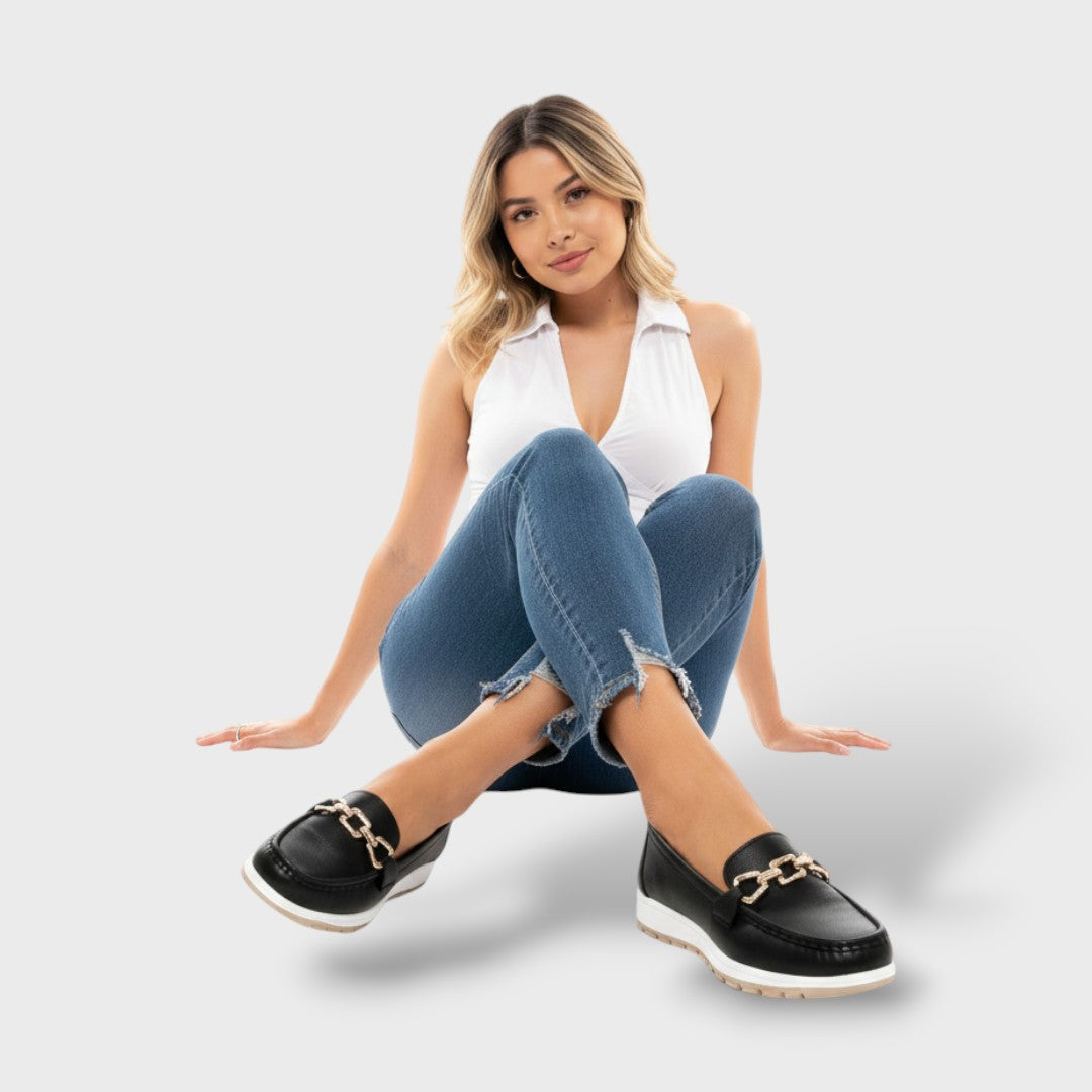 Mocasines Mujer Suela Plana Hebilla