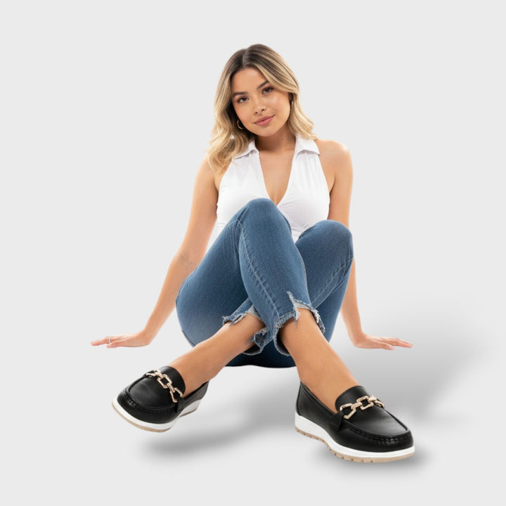 Mocasines Mujer Suela Plana Hebilla