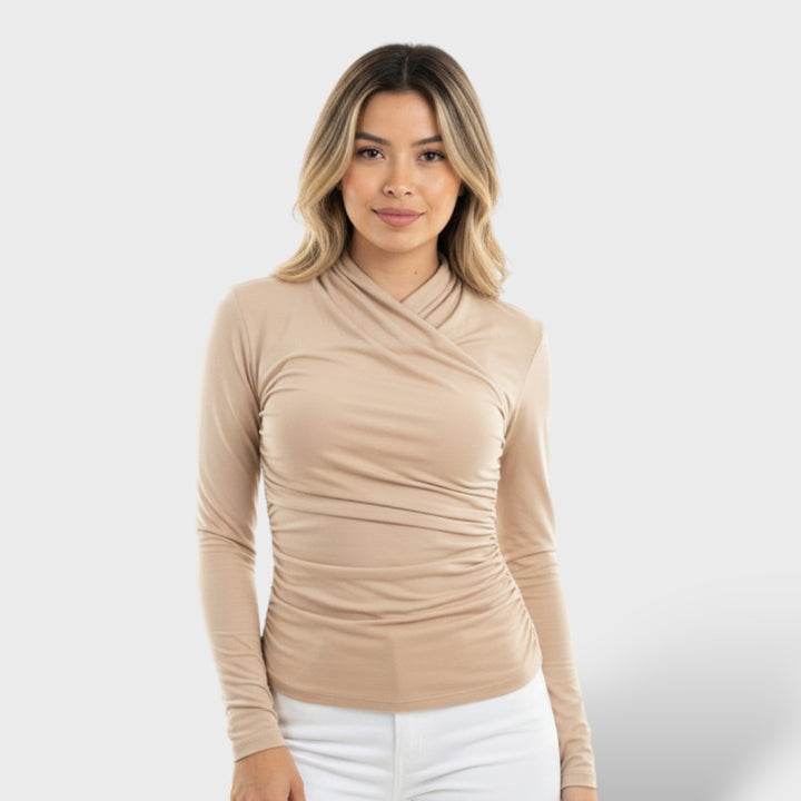 Top Cruzado Manga Larga Elegante