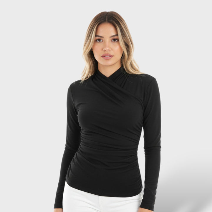 Top Cruzado Manga Larga Elegante