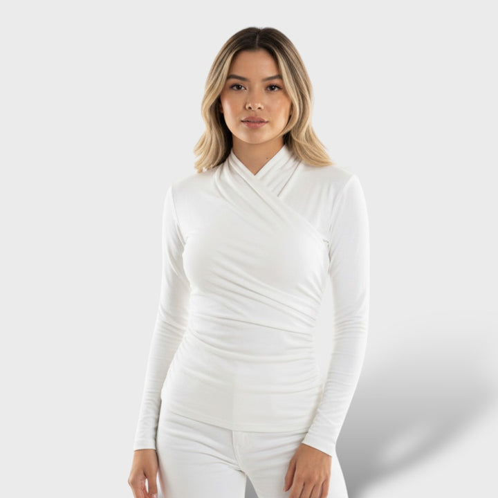 Top Cruzado Manga Larga Elegante