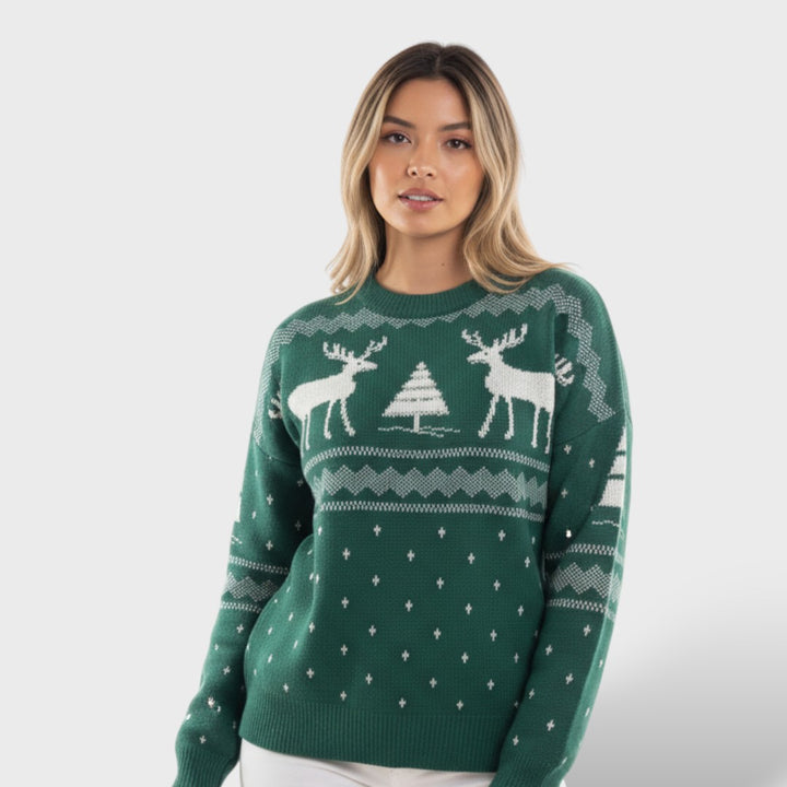 Suéter Mujer Navidad Ciervo Clásico