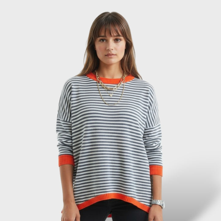 Suéter de rayas mujer algodón
