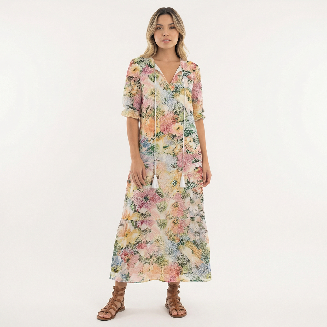 Vestido Largo Boho Estampado Floral