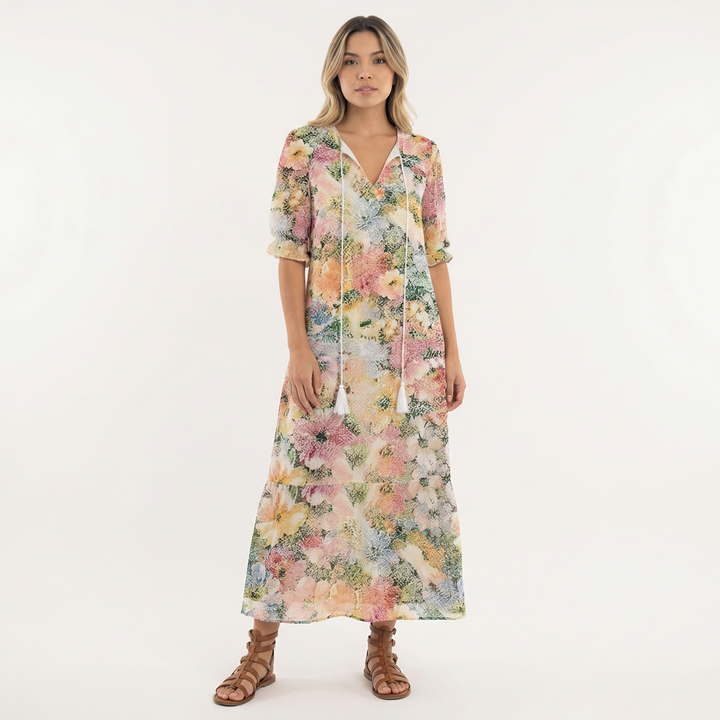 Vestido Largo Boho Estampado Floral