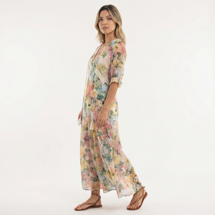 Vestido Largo Boho Estampado Floral