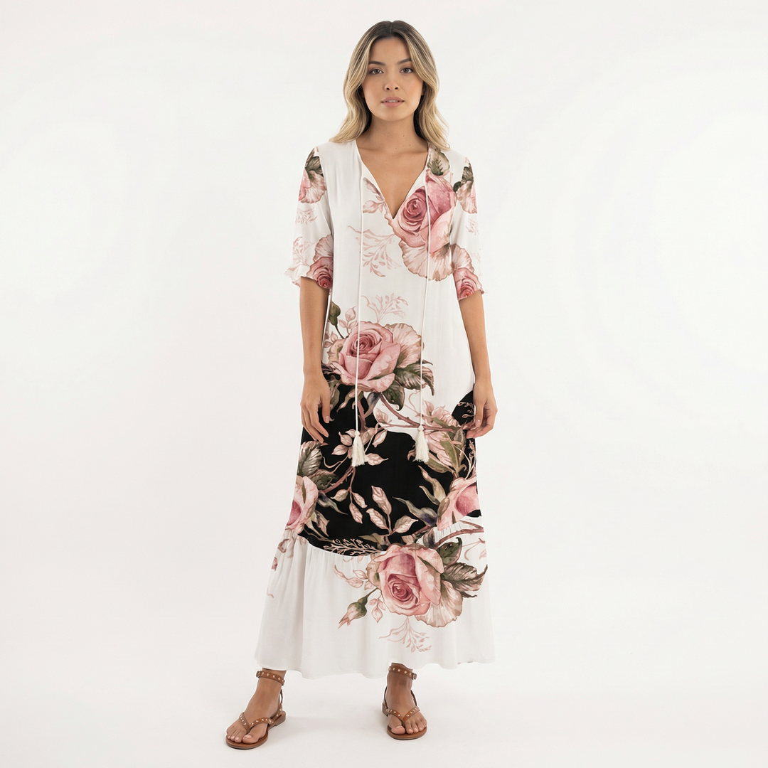 Vestido Largo Boho Estampado Floral