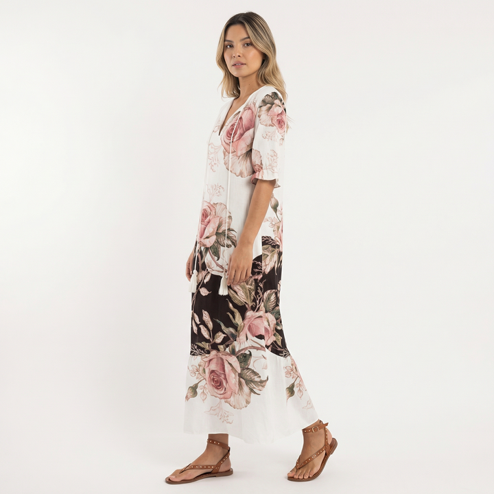 Vestido Largo Boho Estampado Floral