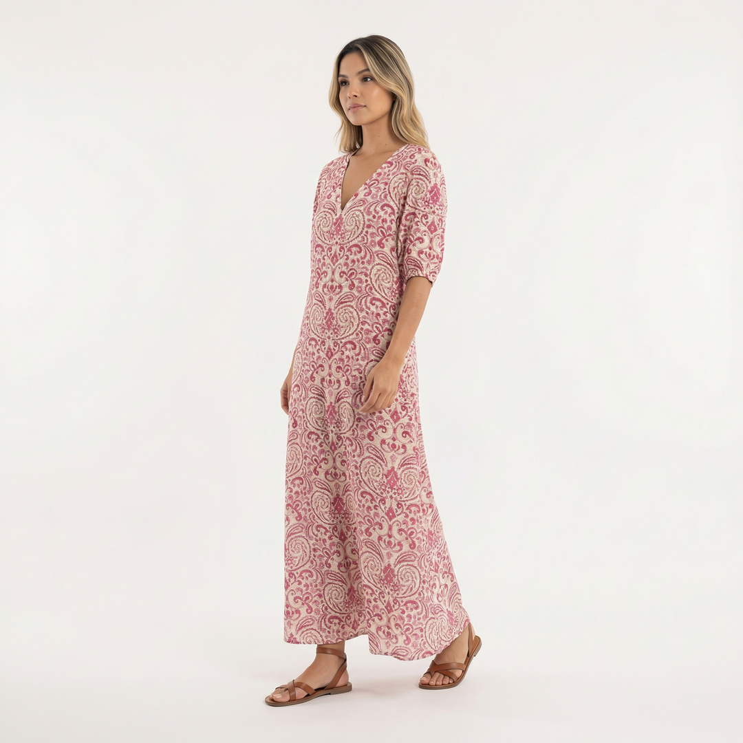 Vestido Largo Boho Estampado Floral