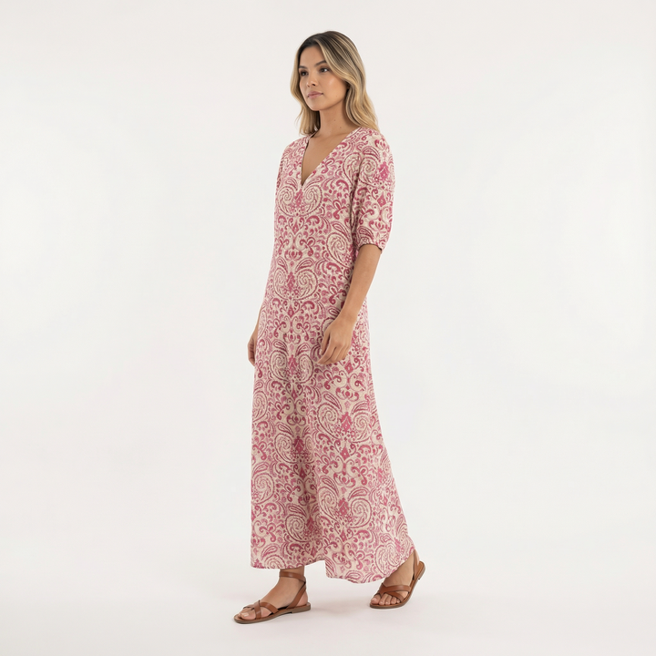 Vestido Largo Boho Estampado Floral