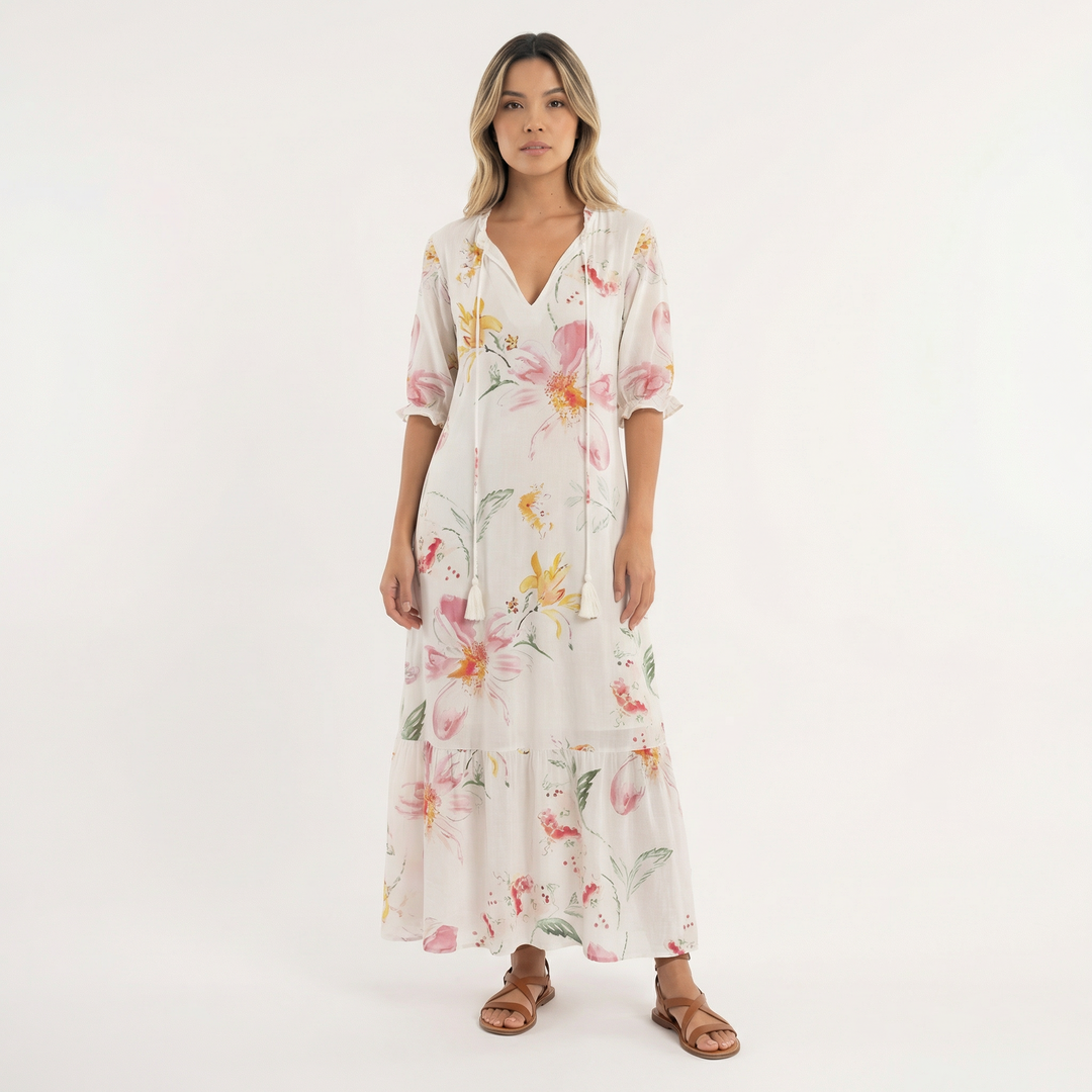 Vestido Largo Boho Estampado Floral