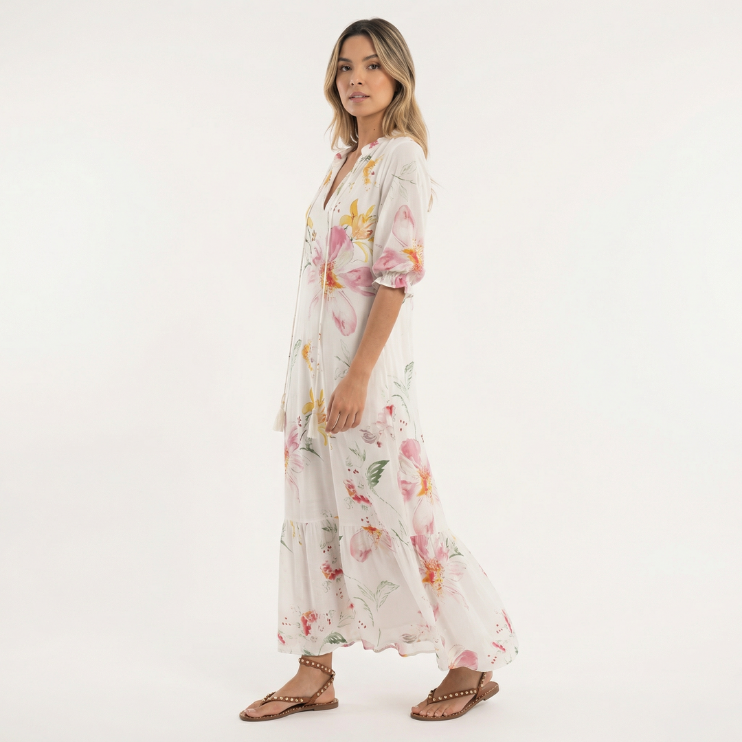 Vestido Largo Boho Estampado Floral