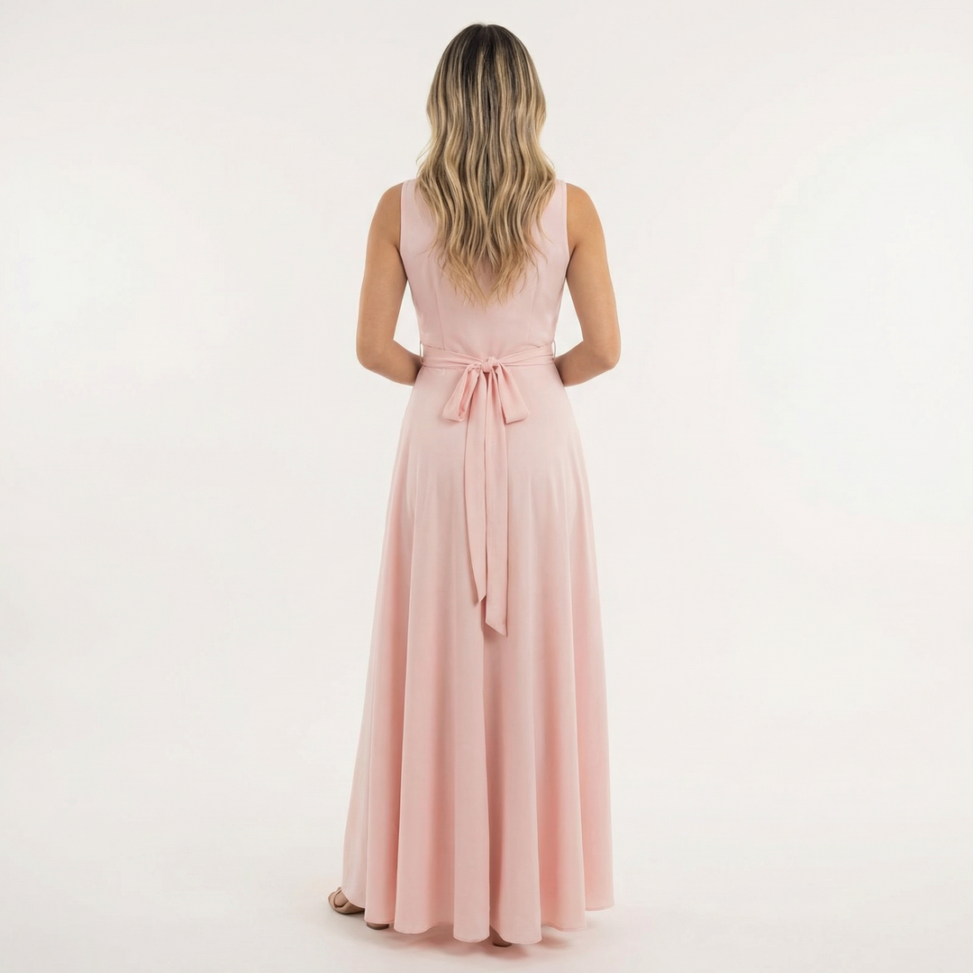 Vestido Largo Elegante Escote Pico