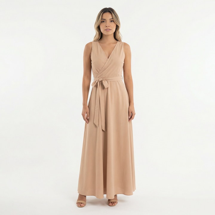 Vestido Largo Elegante Escote Pico
