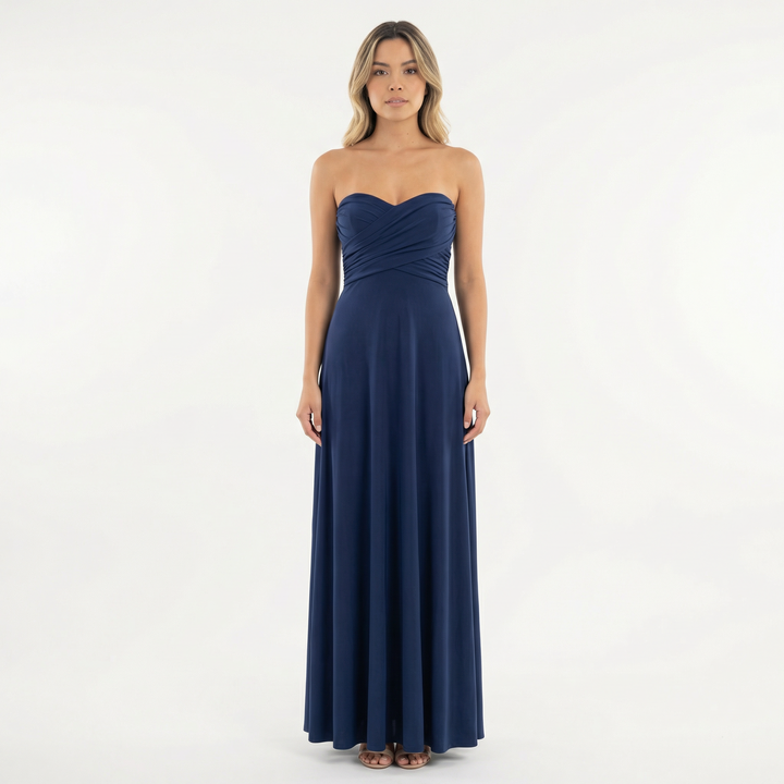 Vestido Largo Elegante Escote Profundo