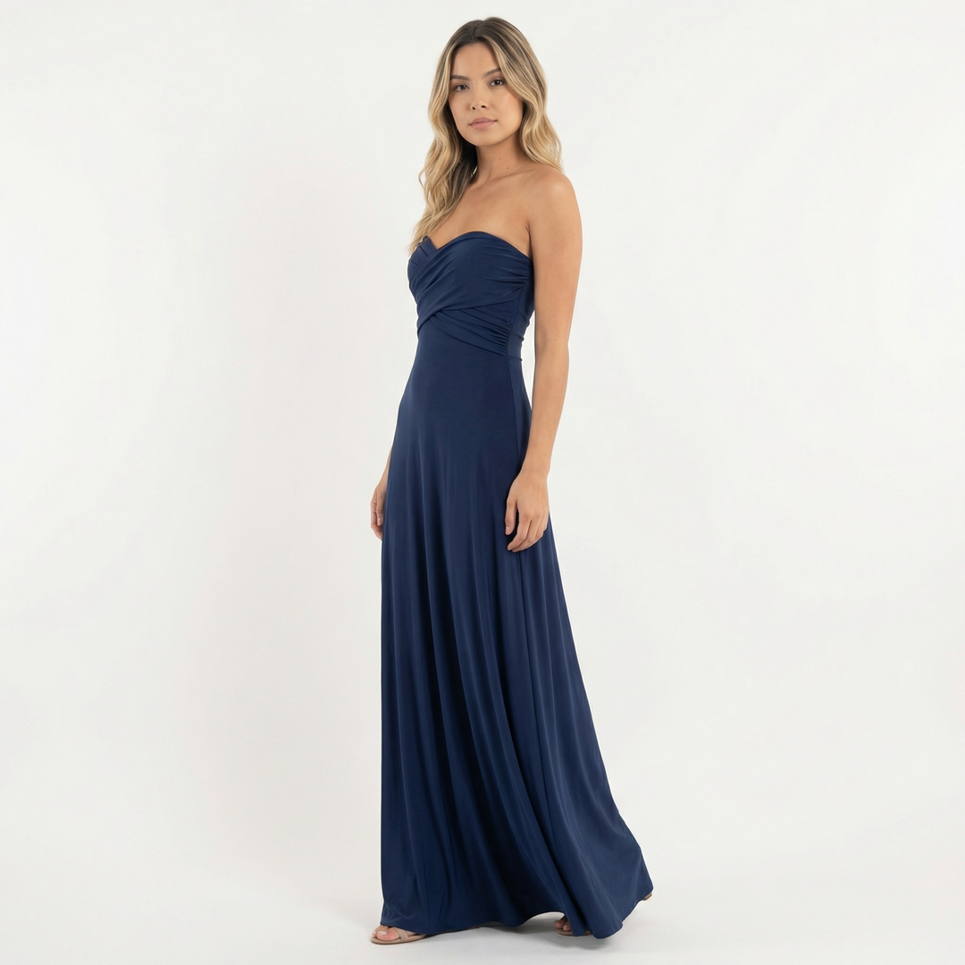 Vestido Largo Elegante Escote Profundo