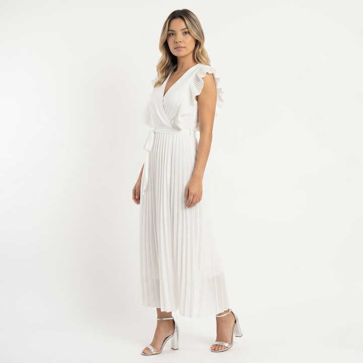 Vestido Midi con Volantes Elegante