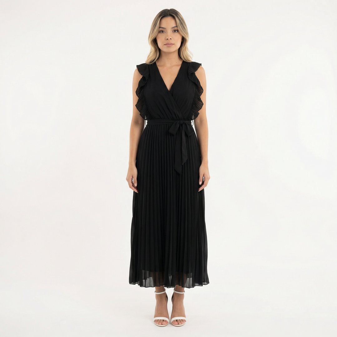 Vestido Midi con Volantes Elegante
