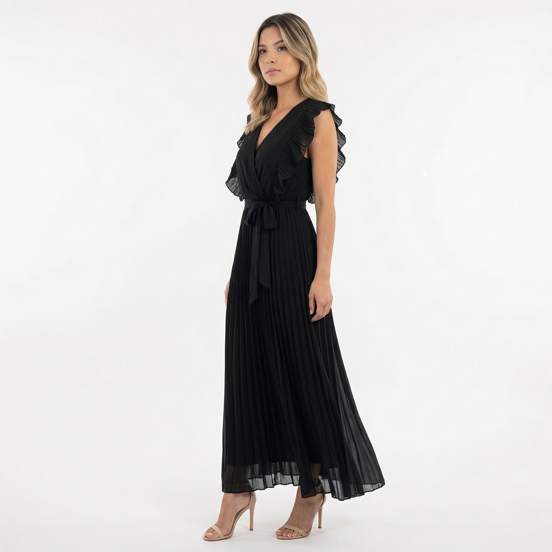 Vestido Midi con Volantes Elegante