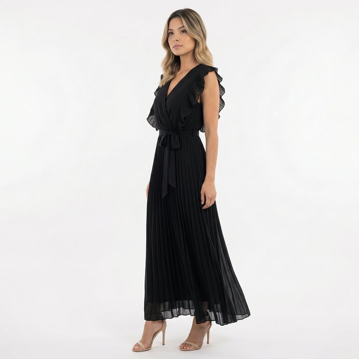 Vestido Midi con Volantes Elegante