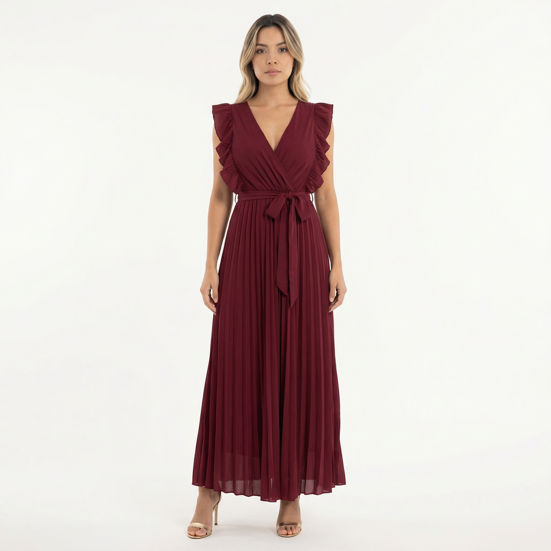 Vestido Midi con Volantes Elegante