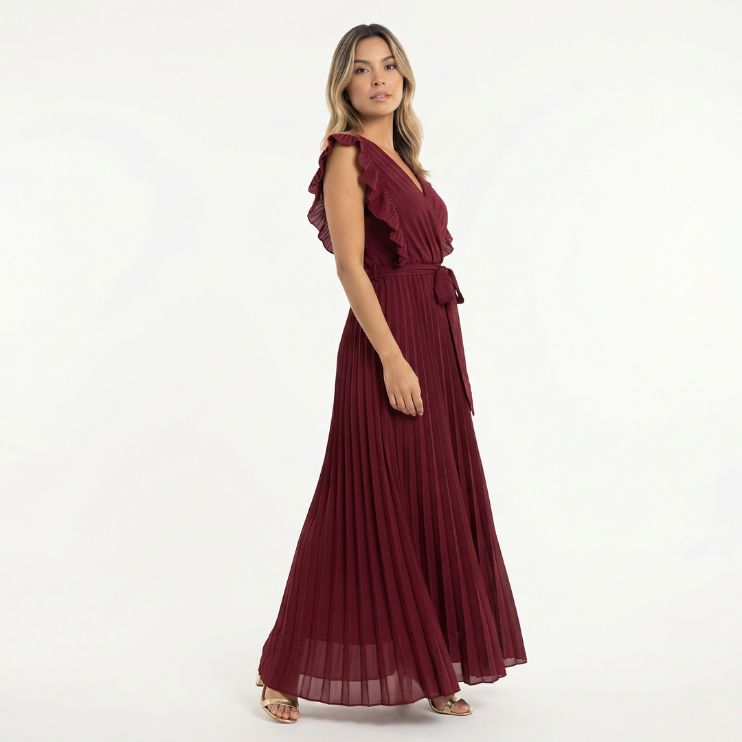 Vestido Midi con Volantes Elegante