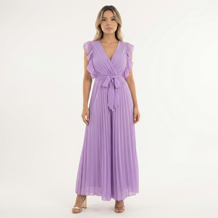 Vestido Midi con Volantes Elegante