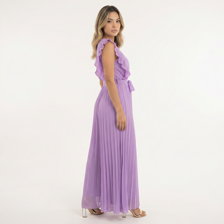 Vestido Midi con Volantes Elegante