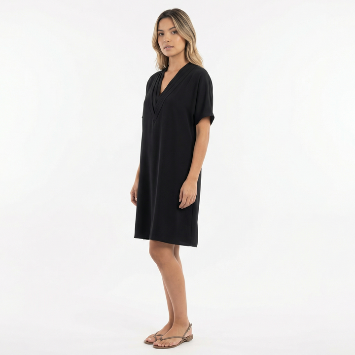 Vestido Corto Elegante Escote Pico