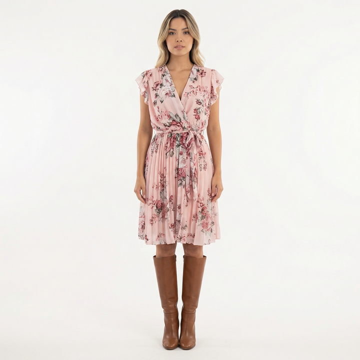 Vestido Midi Floral Cruzado