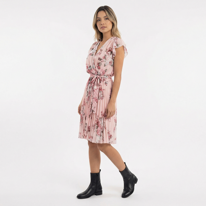 Vestido Midi Floral Cruzado