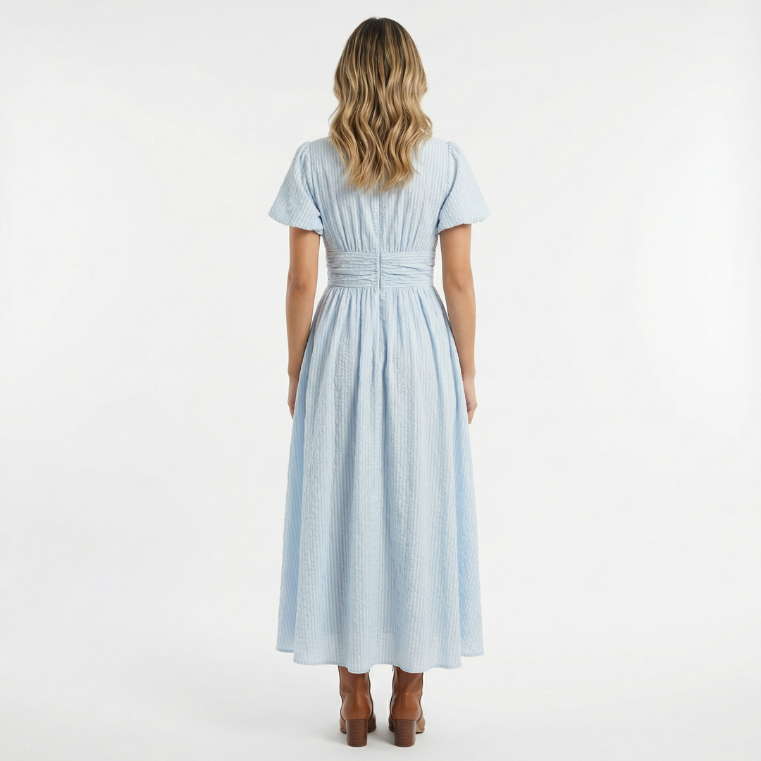 Vestido Midi Azul Claro Verano