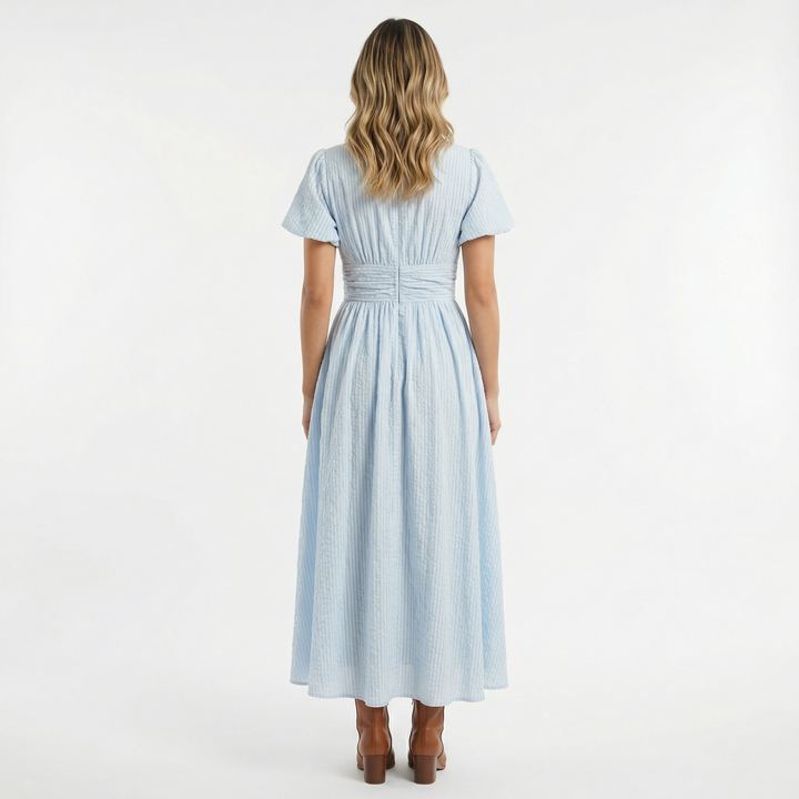 Vestido Midi Azul Claro Verano