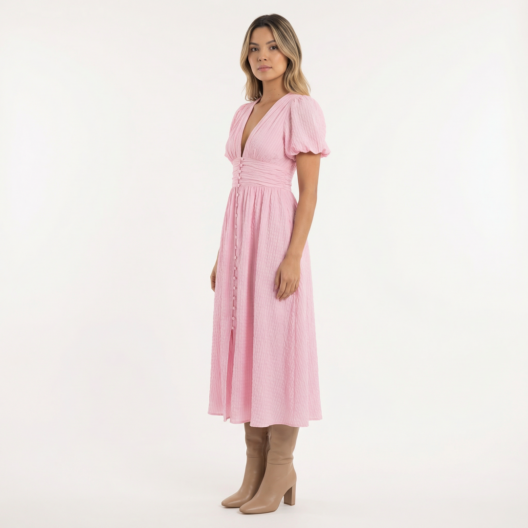 Vestido Midi Azul Claro Verano