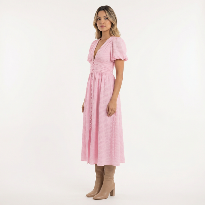 Vestido Midi Azul Claro Verano