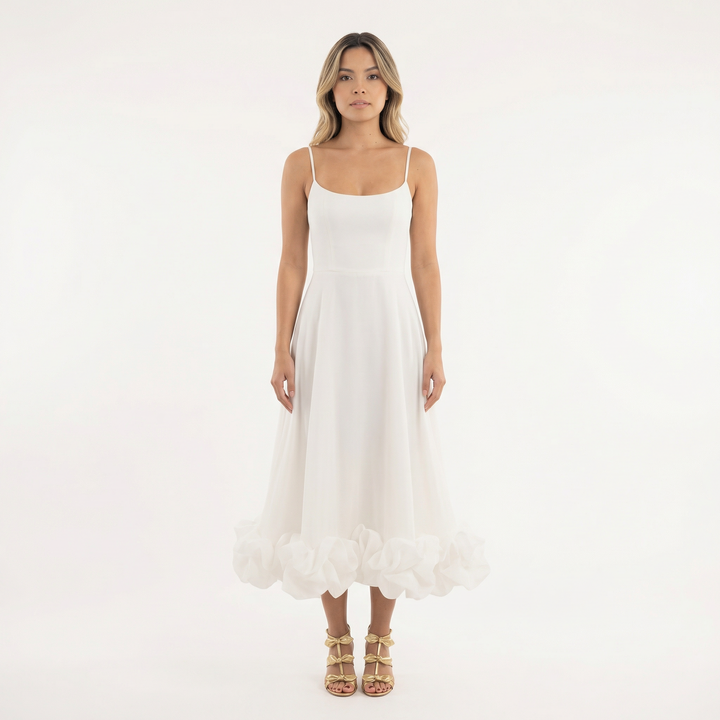 Vestido Midi de Fiesta con Volantes