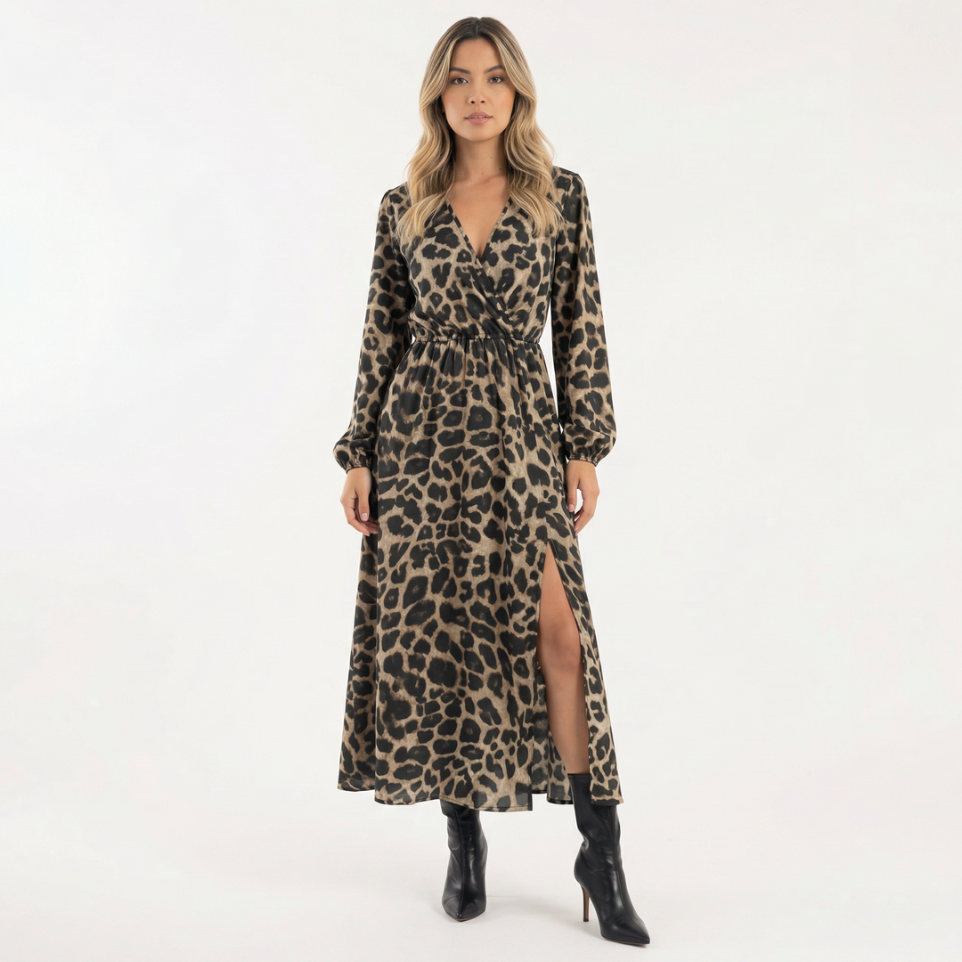 Vestido Midi Leopardo Elegante