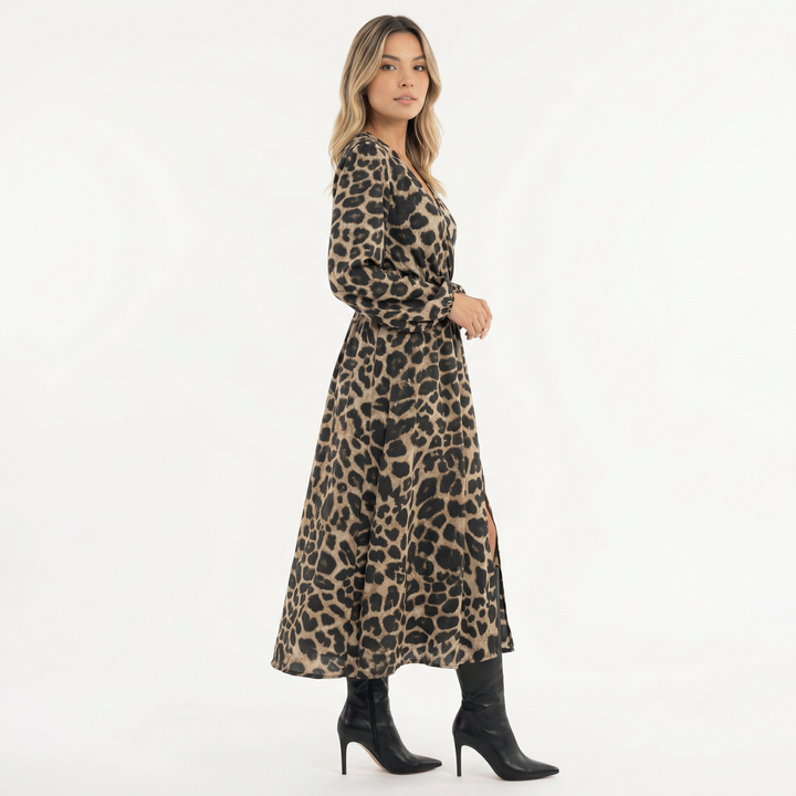 Vestido Midi Leopardo Elegante