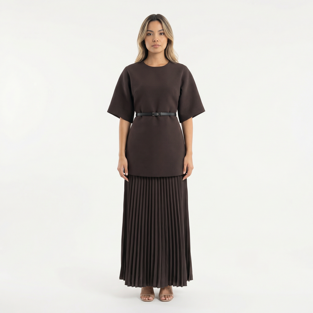 Vestido Midi Elegante Plisado