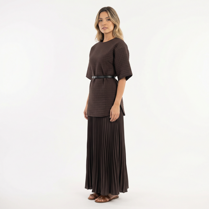 Vestido Midi Elegante Plisado
