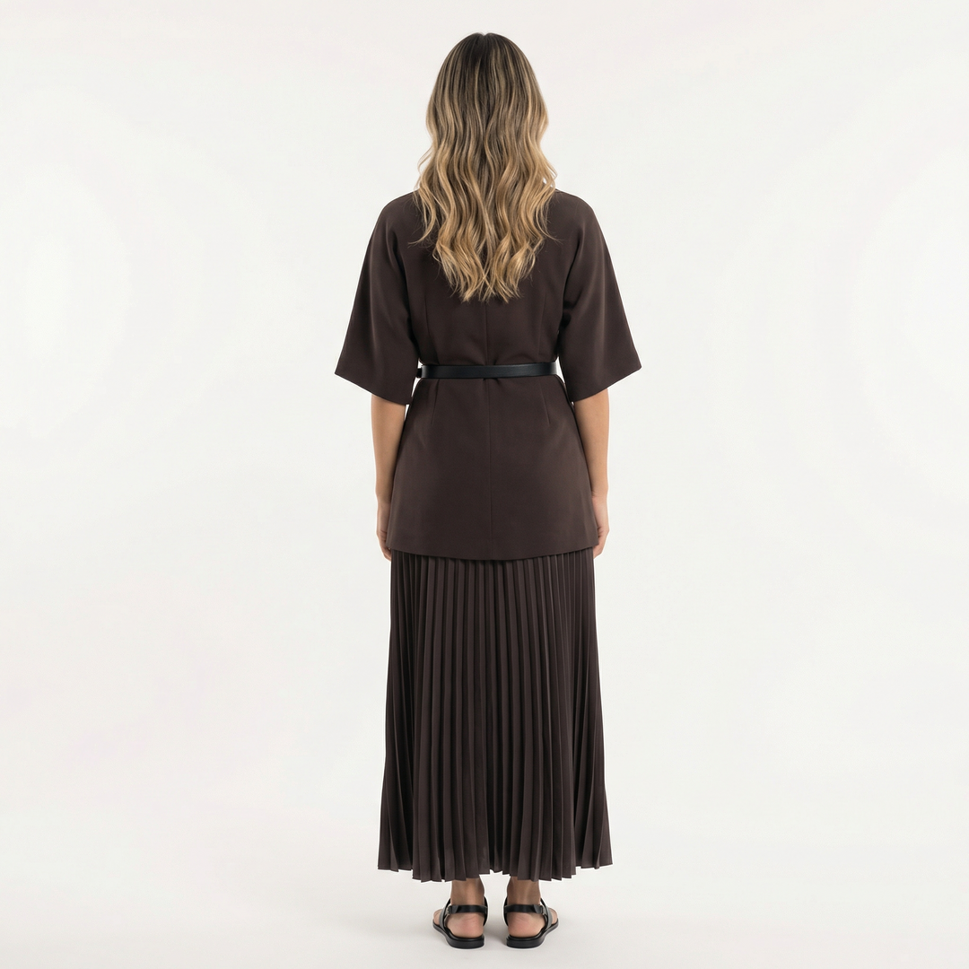 Vestido Midi Elegante Plisado