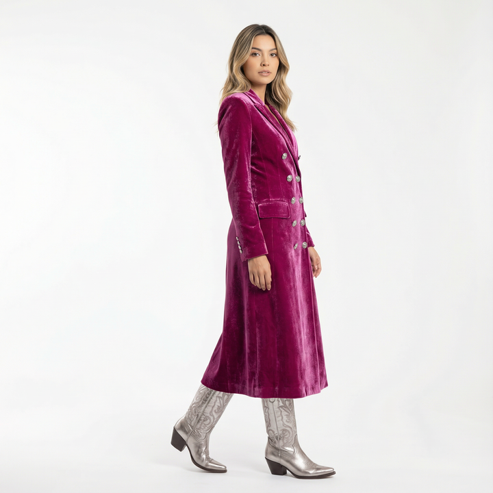 Vestido Blazer Maxi de Terciopelo