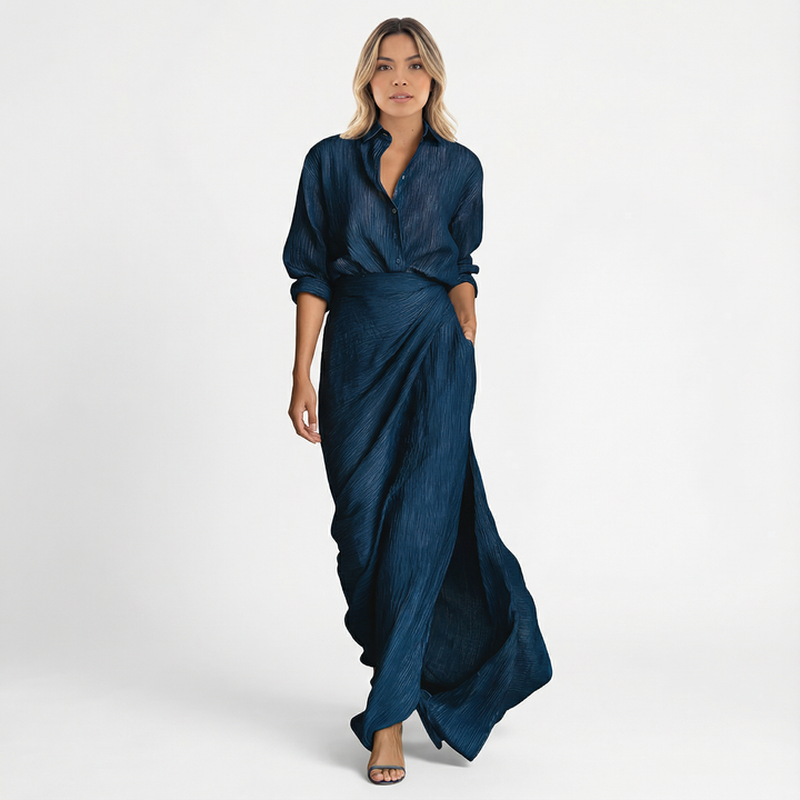 Conjunto Maxi Plisado Elegante Mujer