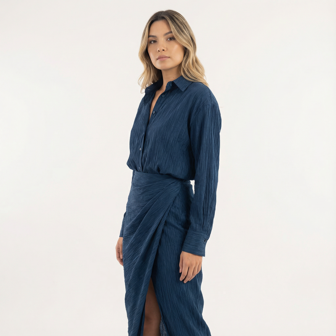 Conjunto Maxi Plisado Elegante Mujer