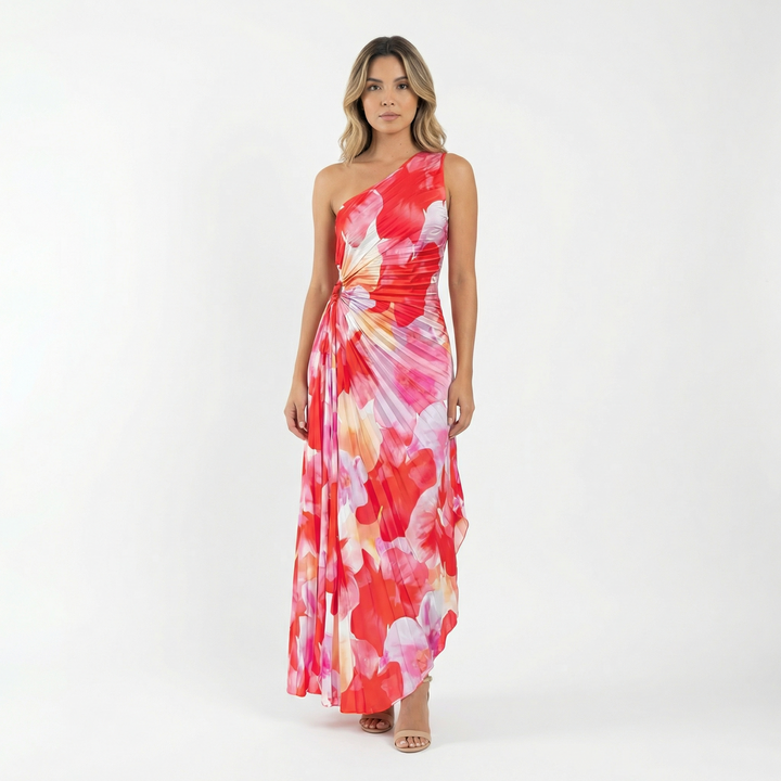 Vestido Asimétrico Largo Floral