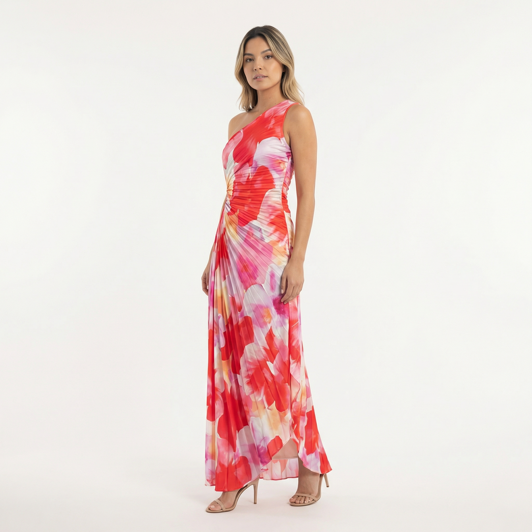 Vestido Asimétrico Largo Floral