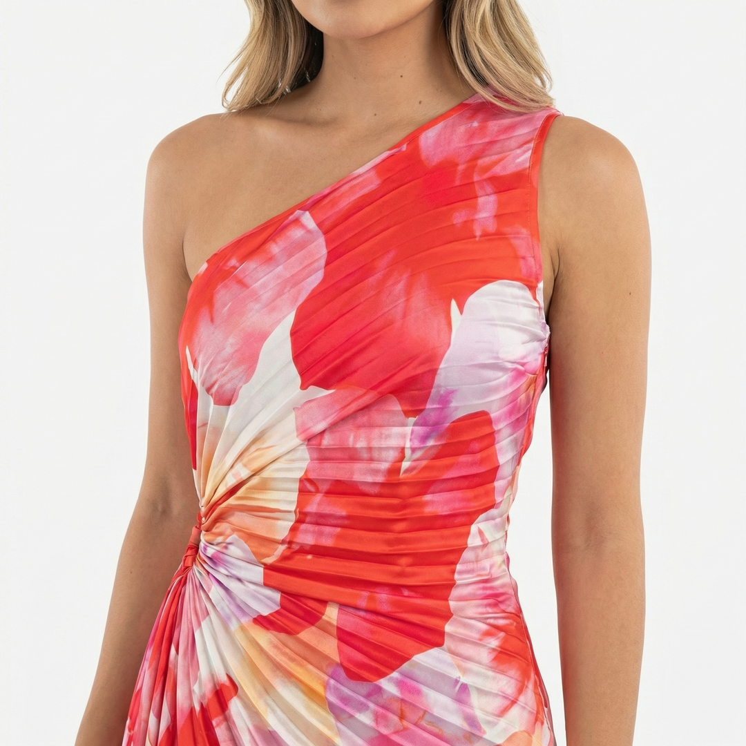 Vestido Asimétrico Largo Floral