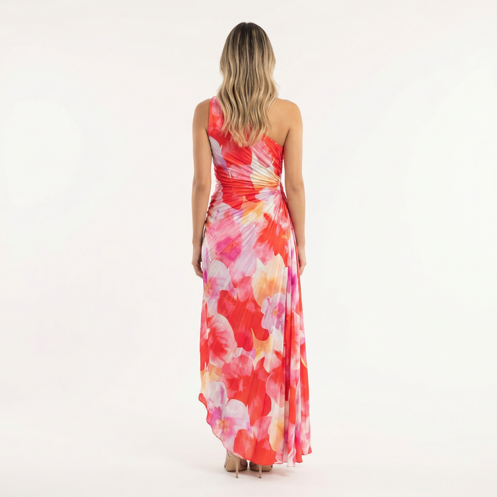Vestido Asimétrico Largo Floral