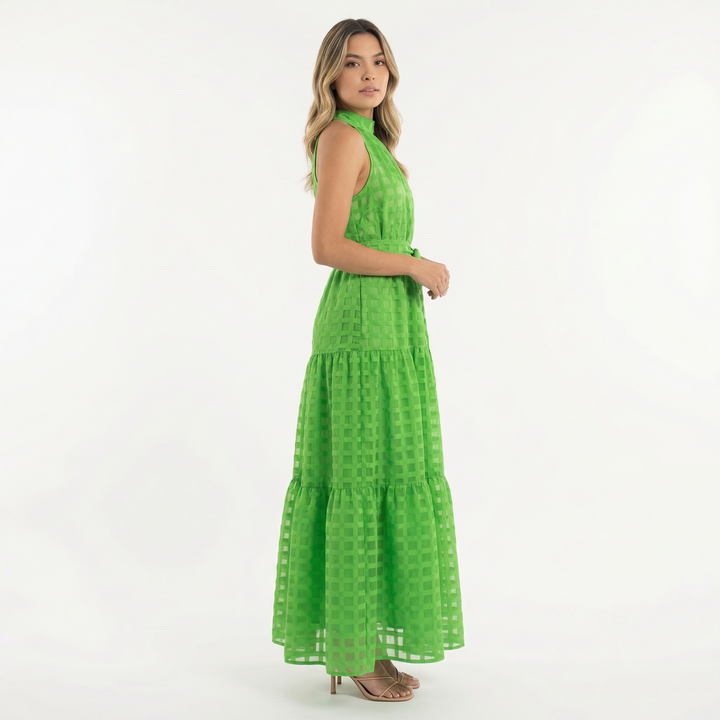 Vestido Largo Halter Azul Elegante